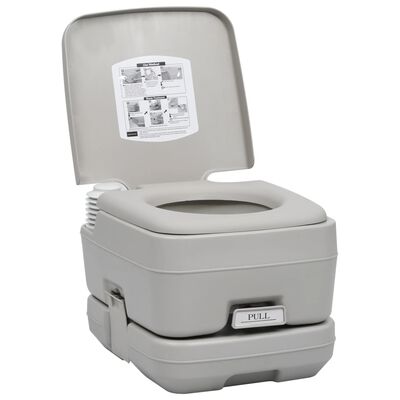 vidaXL Portable Camping Toilet with Tent 10+10 L