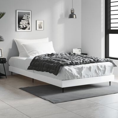 vidaXL Bed Frame without Mattress High Gloss White 90x190 cm Single