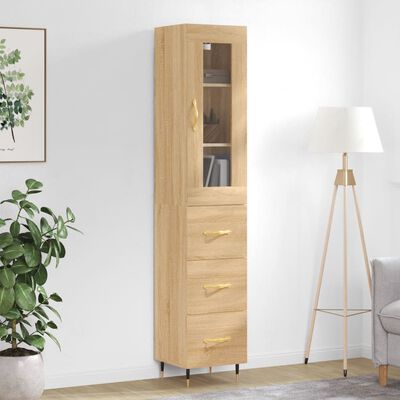 vidaXL Highboard Sonoma Oak 34.5x34x180 cm Engineered Wood