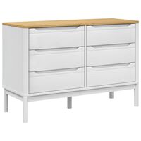 vidaXL Chest of Drawers FLORO White Solid Wood Pine