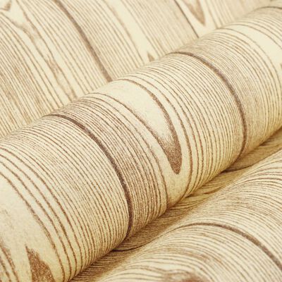 vidaXL Wallpaper 3D Wood Grain Brown 10x0.53 m Non-woven