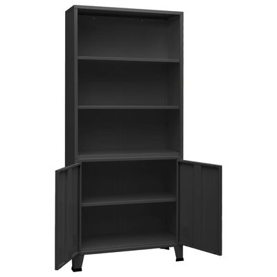 vidaXL Industrial Bookshelf Anthracite 80x32x180 cm Steel