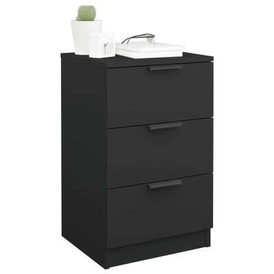 vidaXL Bedside Cabinets 2 pcs Black 40x36x65 cm