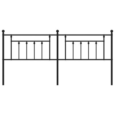 vidaXL Metal Headboard Black 200 cm