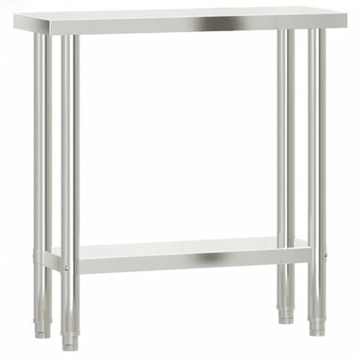 vidaXL Kitchen Work Table 82.5x30x85 cm Stainless Steel