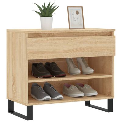 vidaXL Shoe Cabinet Sonoma Oak 70x36x60 cm Engineered Wood