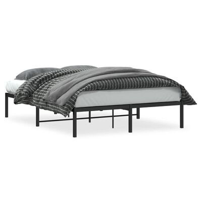 vidaXL Metal Bed Frame without Mattress Black 140x190 cm