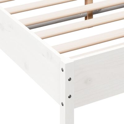 vidaXL Bed Frame without Mattress White 120x190 cm Small Double Solid Wood Pine