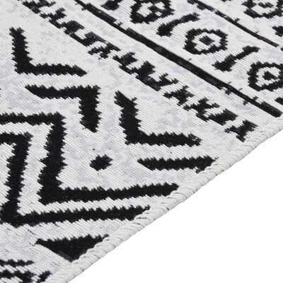 vidaXL Rug Black and White 100x200 cm Cotton