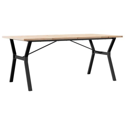 vidaXL Dining Table Y-Frame 180x90x75.5 cm Solid Wood Pine and Cast Iron