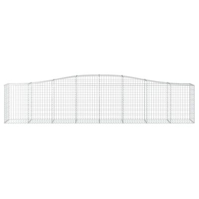 vidaXL Arched Gabion Basket 400x50x80/100 cm Galvanised Iron