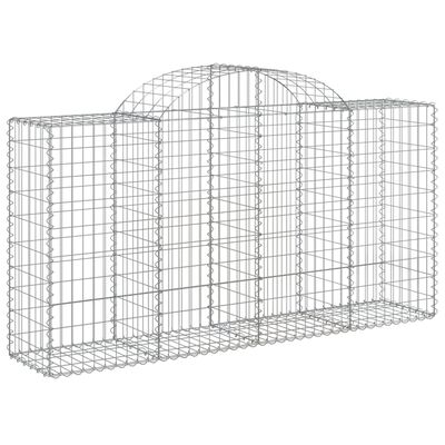 vidaXL Arched Gabion Baskets 50 pcs 200x50x100/120 cm Galvanised Iron