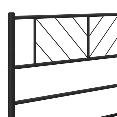 vidaXL Metal Bed Frame without Mattress with Headboard Black 120x190 cm Small Double