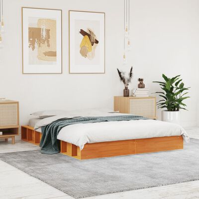 vidaXL Bed Frame without Mattress Wax Brown 140x200 cm Solid Wood Pine