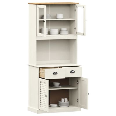 vidaXL Highboard VIGO White 78x40x175 cm Solid Wood Pine