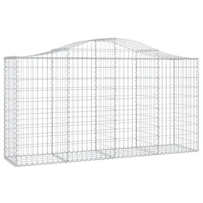 vidaXL Arched Gabion Baskets 40 pcs 200x50x100/120 cm Galvanised Iron