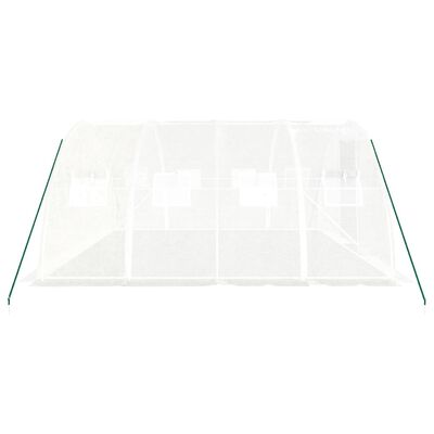 vidaXL Greenhouse with Steel Frame White 16 m² 4x4x2 m