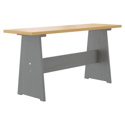 vidaXL Dining Table with Bench REINE Honey Brown&Grey Solid Wood Pine