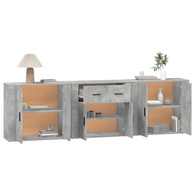 vidaXL Sideboards 3 pcs Concrete Grey Engineered Wood