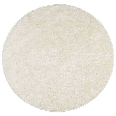 vidaXL Rug ISTAN High Pile Shiny Look Cream Ø 80 cm