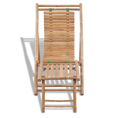 vidaXL Outdoor Deck Chair with Footrest Bamboo