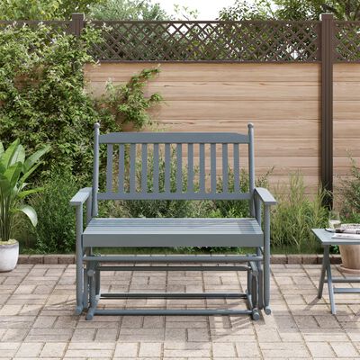 vidaXL Glider Bench Grey 118x70x104.5 cm Solid Wood Poplar