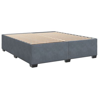 vidaXL Box Spring Bed with Mattress Dark Grey 200x200 cm Velvet