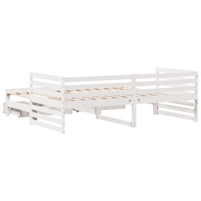 vidaXL Daybed with Drawers without Mattress White 90x200 cm Solid Wood