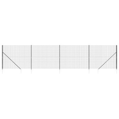 vidaXL Wire Mesh Fence with Spike Anchors Anthracite 1.4x10 m