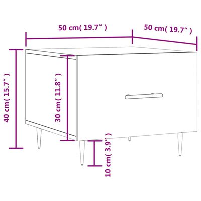 vidaXL Coffee Tables 2pcs High Gloss White 50x50x40 cm Engineered Wood