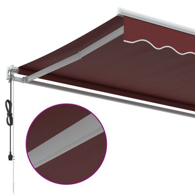 vidaXL Automatic Retractable Awning Burgundy 400x300 cm