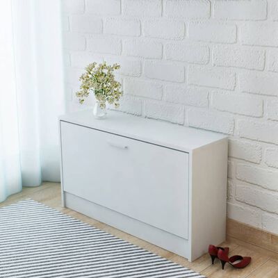 vidaXL Shoe Storage Bench White 80x24x45 cm