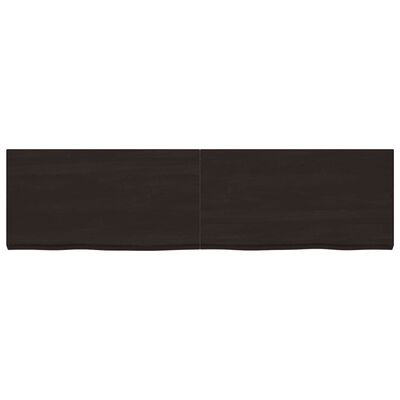 vidaXL Bathroom Countertop Dark Brown 220x60x(2-6) cm Treated Solid Wood