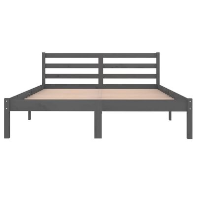 vidaXL Bed Frame without Mattress Solid Wood Pine 140x200 cm Grey