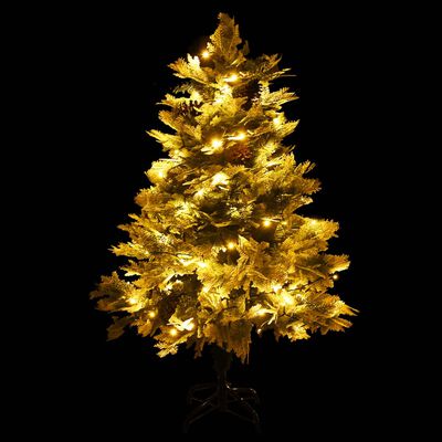 vidaXL Pre-lit Christmas Tree with Pine Cones Green 120 cm PVC&PE