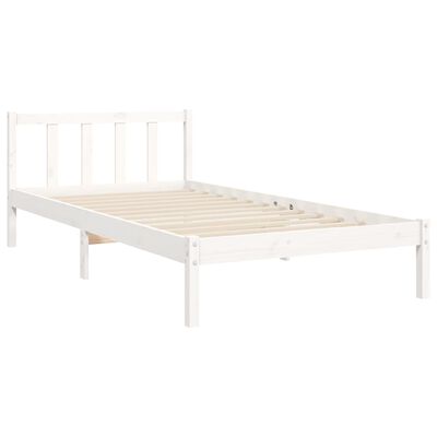 vidaXL Bed Frame without Mattress White 100x200 cm Solid Wood Pine