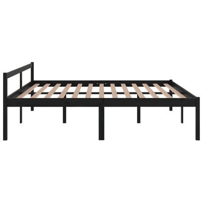 vidaXL Senior Bed without Mattress Black 200x200 cm Solid Wood Pine