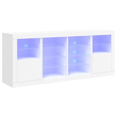 vidaXL Sideboard with LED Lights White 163x37x67 cm