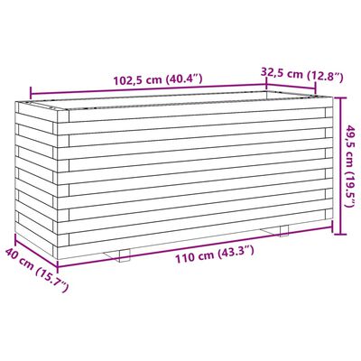 vidaXL Garden Planter 110x40x49.5 cm Impregnated Wood Pine