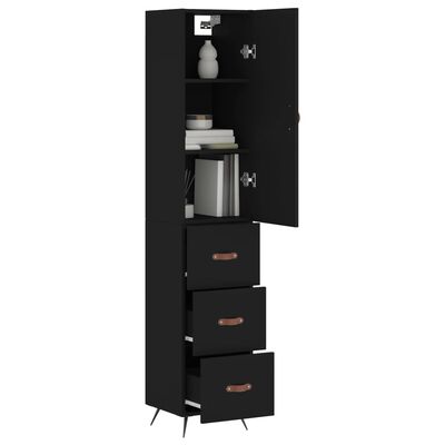 vidaXL Highboard Black 34.5x34x180 cm Engineered Wood