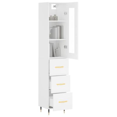 vidaXL Highboard White 34.5x34x180 cm Engineered Wood