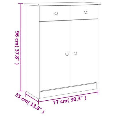 vidaXL Shoe Cabinet ALTA 77x35x96 cm Solid Wood Pine