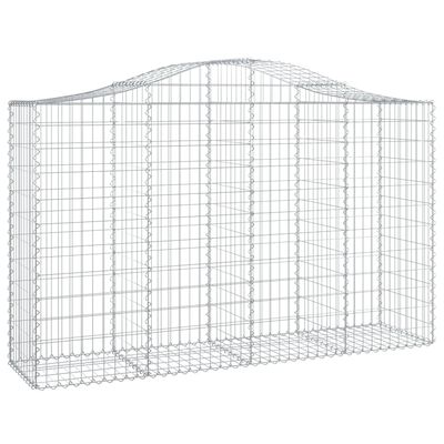 vidaXL Arched Gabion Baskets 10 pcs 200x50x120/140 cm Galvanised Iron