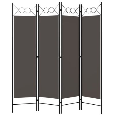 vidaXL 4-Panel Room Divider Anthracite 160x180 cm