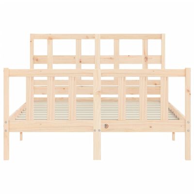 vidaXL Bed Frame without Mattress Double Solid Wood Pine