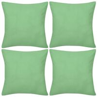 4 Apple Green Cushion Covers Cotton 40 x 40 cm