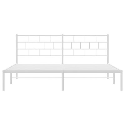 vidaXL Metal Bed Frame without Mattress with Headboard White 200x200 cm