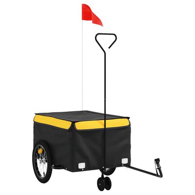 vidaXL Bike Trailer Black and Yellow 45 kg Iron