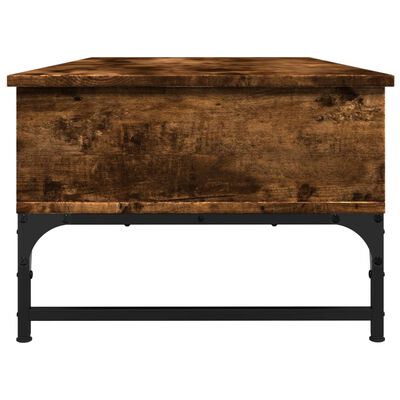 vidaXL Coffee Table Smoked Oak 100x50x35 cm Engineered Wood and Metal