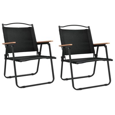 vidaXL Camping Chairs 2 pcs Black 54x55x78 cm Oxford Fabric
